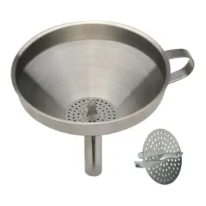 5-Piece Stainless Steel Funnel Set with Removable Strainer