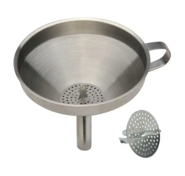 5-Piece Stainless Steel Funnel Set with Removable Strainer