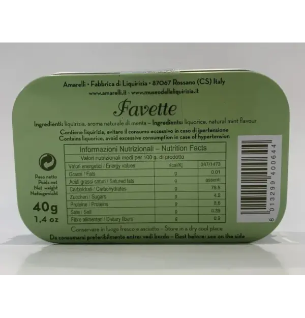 Amarelli Natural Mint Licorice Candy 40g