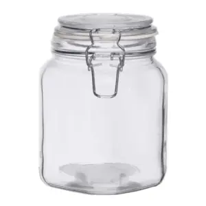Anchor Hermes Clamp Jar - 38oz Glass Storage Container with Seal