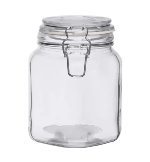 Anchor Hermes Clamp Jar - 38oz Glass Storage Container with Seal