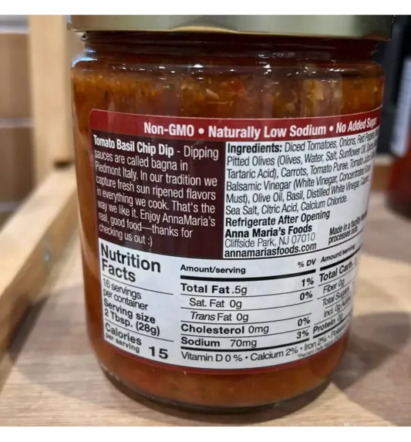 Anna Marias Bagna Rossa Olive Italian Chip Dip Jar - Image 2