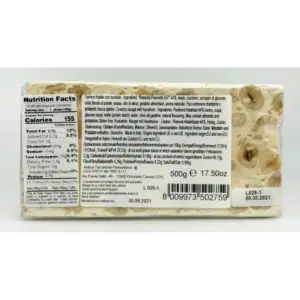Antica Torroneria Hazelnut Torrone Block 500g Italian Nougat