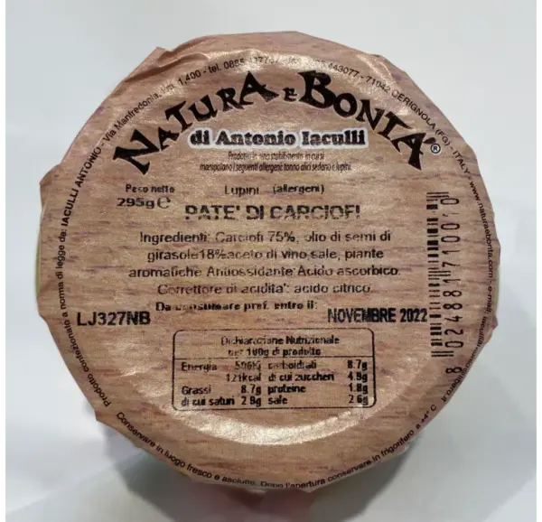 Artichoke Spread by Natura E Bonta, 10.4oz Jar