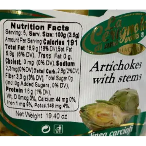 Artichokes with Stems - La Cerignola - 19.4 oz Jar