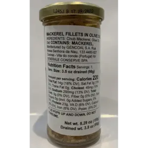 AS do MAR Mackerel Fillets in Olive Oil, 150g (5.29 oz) Can