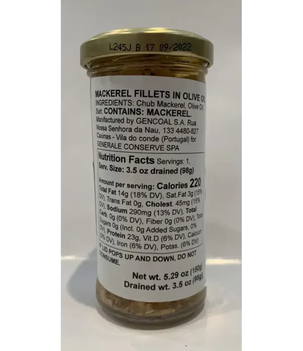 AS do MAR Mackerel Fillets in Olive Oil, 150g (5.29 oz) Can