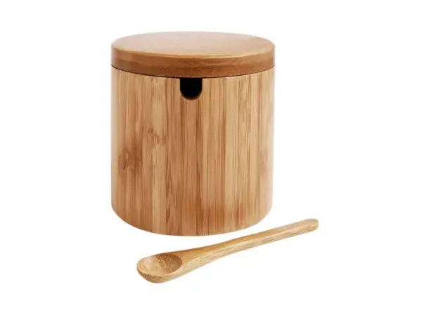 Asian Salt Keeper with Spoon - 7oz Seasoning Container