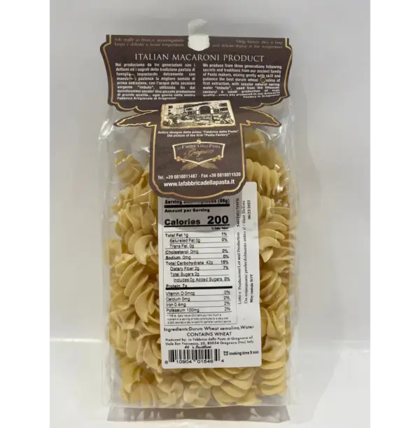 Authentic Gragnano Fusilloni Pasta 500g - La Fabbrica Italian