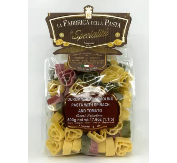 Authentic Gragnano Tricolor Pasta Hearts 500g