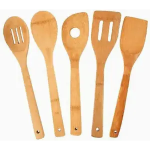 Bamboo Utensil Set - 5 Piece Eco-Friendly Kitchen Tools - 12 Inch