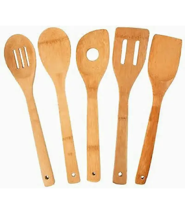 Bamboo Utensil Set - 5 Piece Eco-Friendly Kitchen Tools - 12 Inch