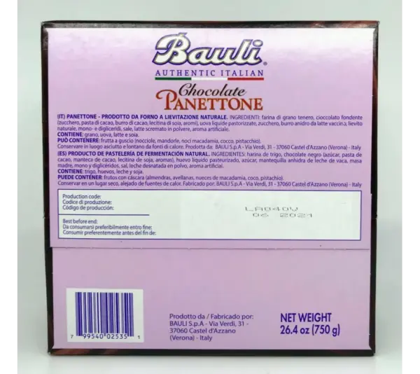 Bauli Chocolate Chips Panettone Cake 750g - Image 2