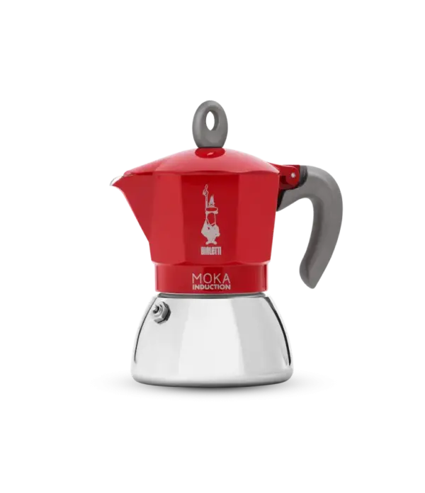 Bialetti Induction Moka Pot - 4 Cup Stovetop Espresso Maker Red
