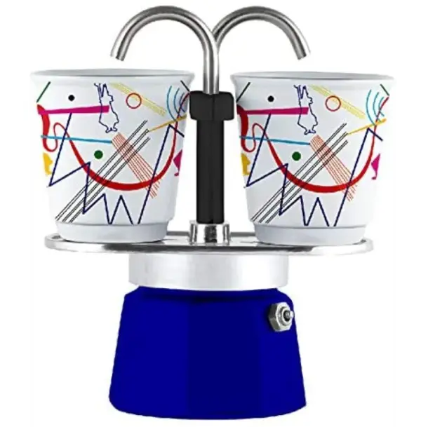 Bialetti Mini Express 2 Cup Moka Pot Set with Cups