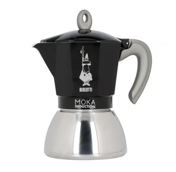 Bialetti Moka Induction Stovetop Espresso Maker - 4 or 6 Cup Black