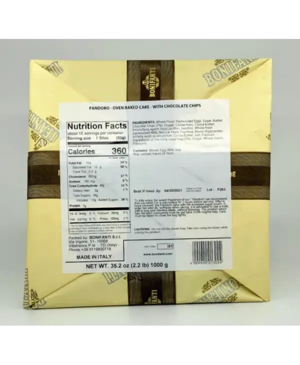 Bonifanti Chocolate Pandoro Italian Holiday Bread Gift 1kg Wrapped - Image 2