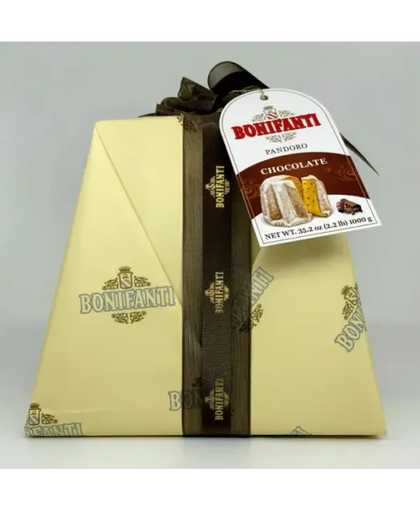 Bonifanti Chocolate Pandoro Italian Holiday Bread Gift 1kg Wrapped