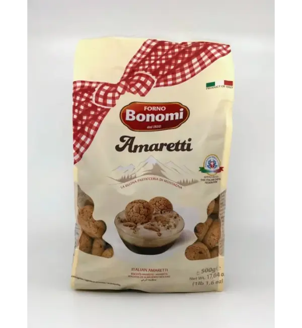 Bonomi Amaretti Cookies 500g (17.6 oz) Italian Almond Biscuits - Image 2