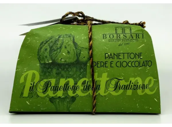 Borsari Pear & Chocolate Panettone: Gourmet Italian Holiday Dessert, 2.2 lb