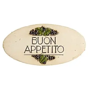 Buon Appetito Wall Plaque with Grape Design