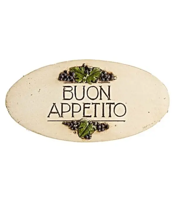 Buon Appetito Wall Plaque with Grape Design