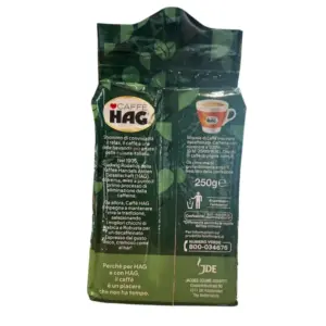 Caffe Hag Decaf Espresso Ground Coffee 250g Brick Pack