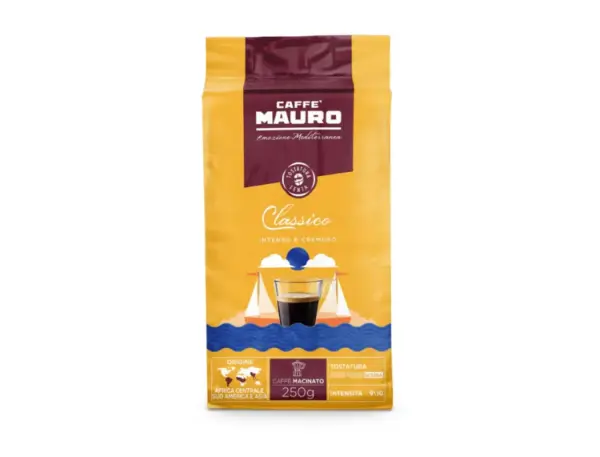 Caffe Mauro Classico Moka Ground Coffee 8.8 oz Brick Pack