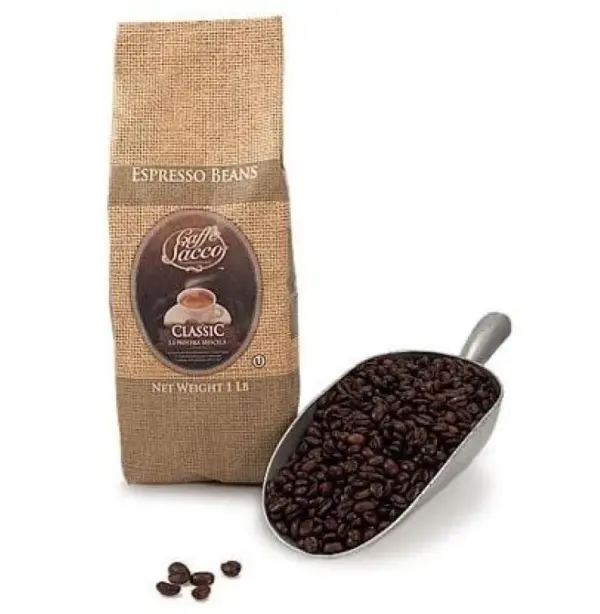 Caffe Sacco Classic Espresso Whole Bean Coffee 16oz (1 LB) Bag