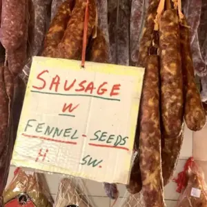 Calabria Hot Dry Sausage with Fennel Seeds - Spicy Italian Pork Salami