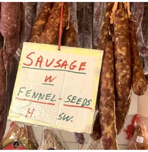 Calabria Sweet Fennel Dry Sausage - Italian Pork Snack