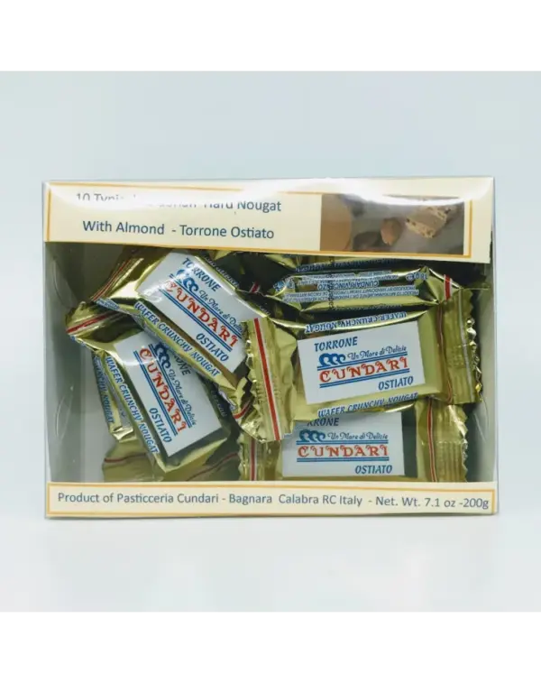 Calabrian Hard Nougat by Cundari - Traditional Italian Candy 200g