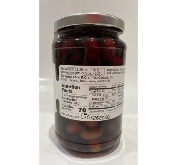 Calvi Taggiasca Olives in Brine - Authentic Italian 200g