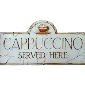 Cappuccino Wall Plaque Sign for Kitchen Decor