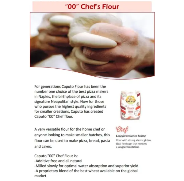 Caputo 00 Italian Pizza Flour - 2.2lb (1kg) Double Zero Chef's Grade