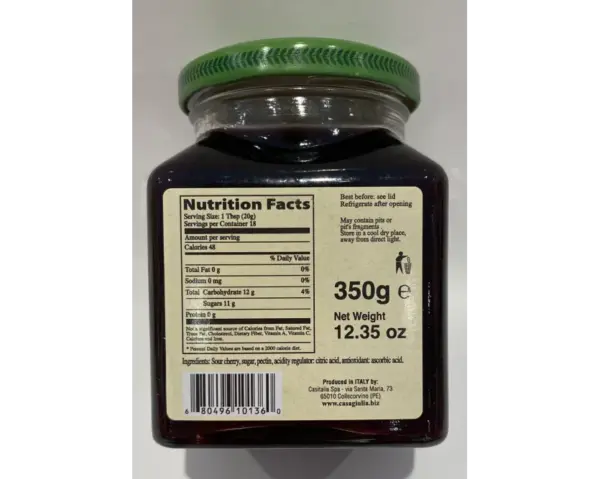 Casa Giulia Sour Cherry Jam Tart Cherry Preserves 12oz