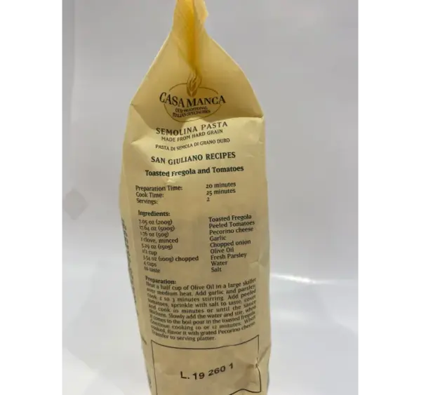 Casa Manca Toasted Fregola Pasta - Semolina 17.6 oz Pack - Image 4