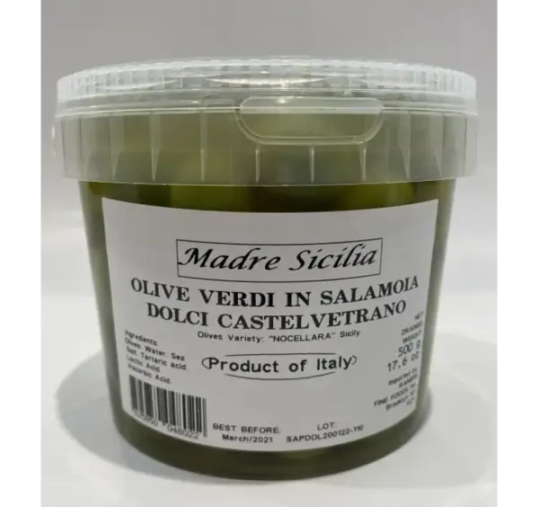 Castelvetrano Green Olives in Sweet Brine - Sicilian - 1.1 lb - Image 2
