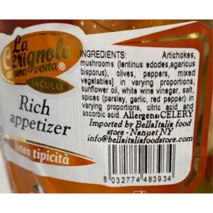 Cerignola Mixed Vegetables Appetizer - 19.4 oz Jar - Rich Flavor