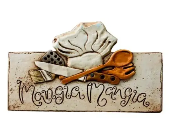 Chef Hat & Forks Wall Decor - Kitchen Themed Plaque 542T