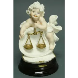 Cherub Garden Statue with Floral Design Outdoor Decor