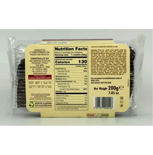 Cianciullo Mixed Berry Mostaccioli Cookies 200g Italian Biscuits