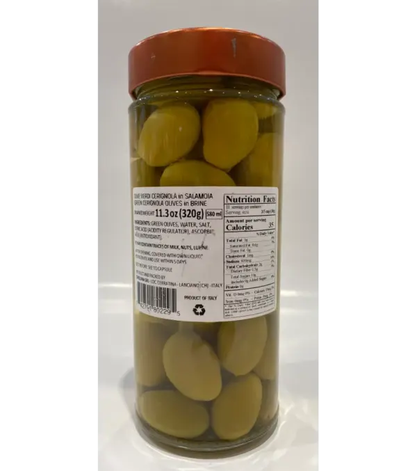 Cinquina Italian Cerignola Green Olives Large Meaty 11 oz