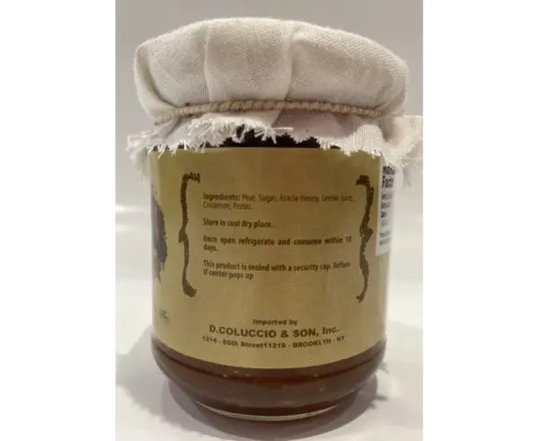 Coluccio Pear Acacia Honey Jam - 7.1 oz Jar - Sweet Fruit Spread - Image 2