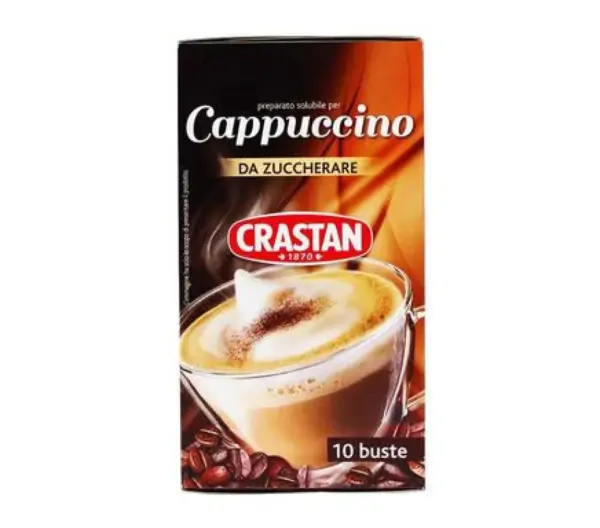 Crastan Soluble Cappuccino - 10 Single-Serve Bags, 125g