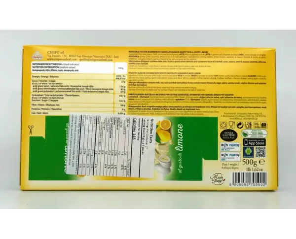 Crispo Limone Confetti Snob Candy - 500g Italian Lemon Flavored Treats - Image 2
