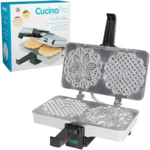 CucinaPro Pizzelle Maker - Non-Stick Italian Cookie Iron, Traditional Design