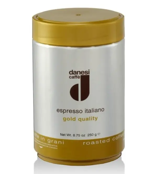 Danesi Gold Whole Bean Coffee 250g Can - Premium Italian Blend
