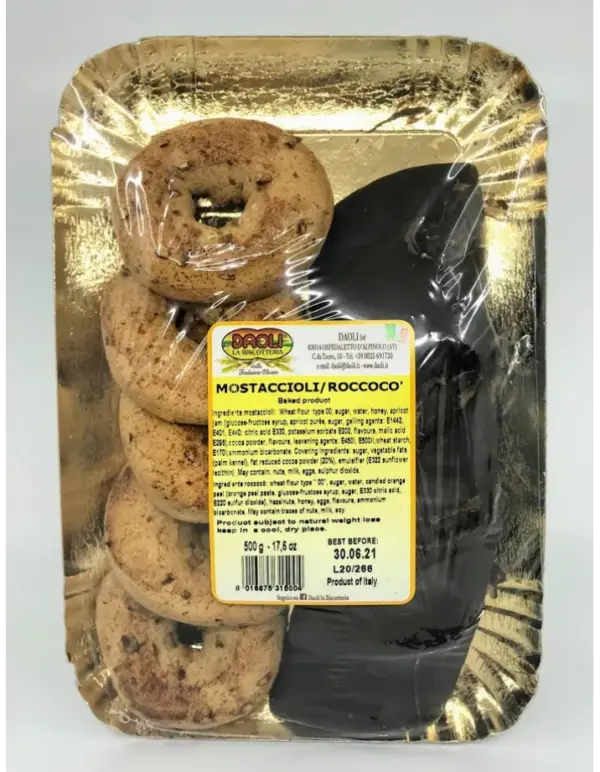 Daoli Mostaccioli & Roccoco Italian Biscuits 500g (17.6 oz) Pack - Image 2