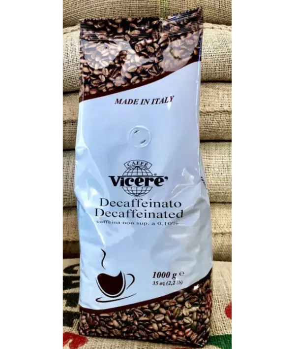 Decaf Espresso Beans Whole Bean Coffee Caffe Vicere 2.2lb Bag - Image 2